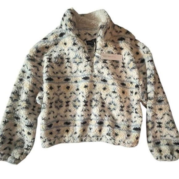 Love Tree Cream and Black Cowl Neck Sweater - Picture 1 of 7